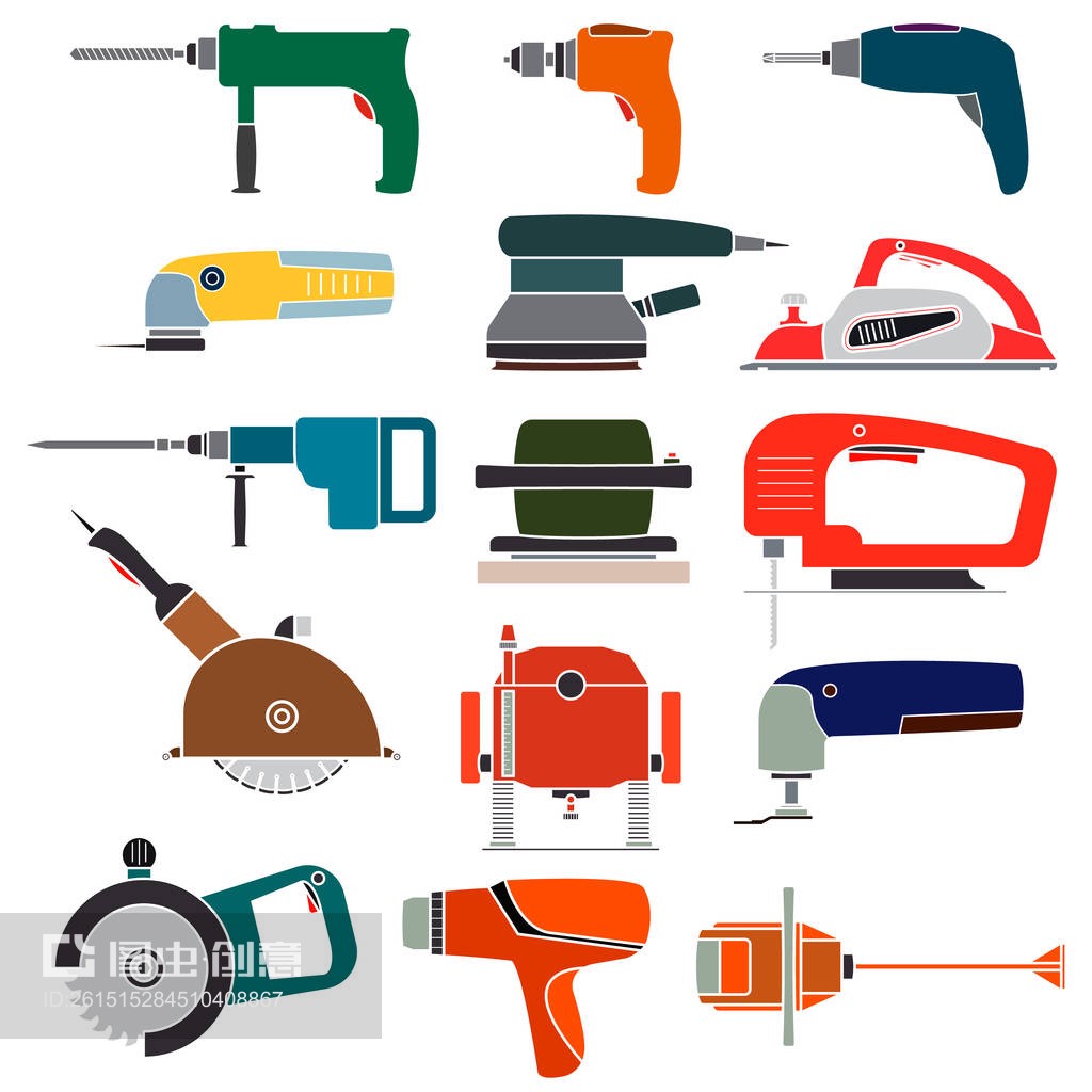 設置電動工具。Set electric power tools.